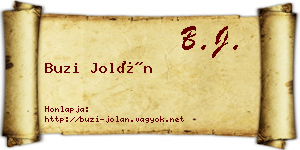 Buzi Jolán névjegykártya
